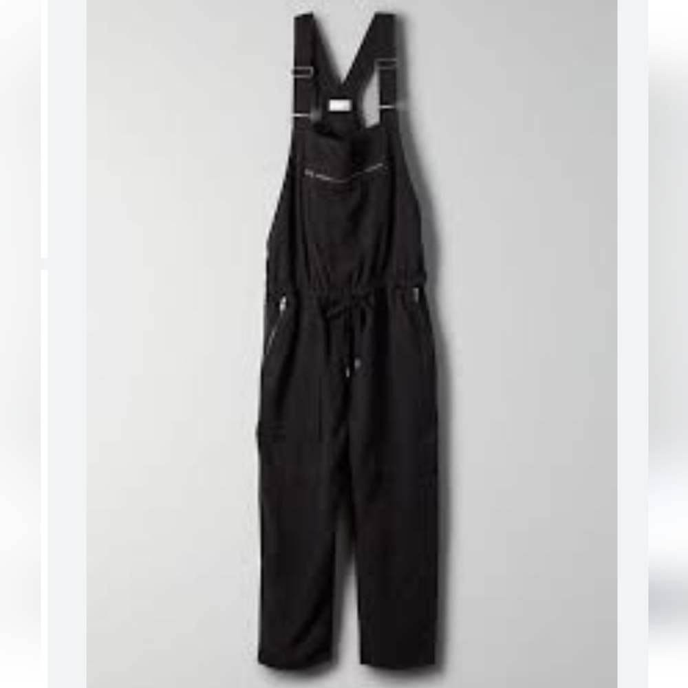 Aritzia Wilfred Free Valletta Overalls Black Lyocell Size XS